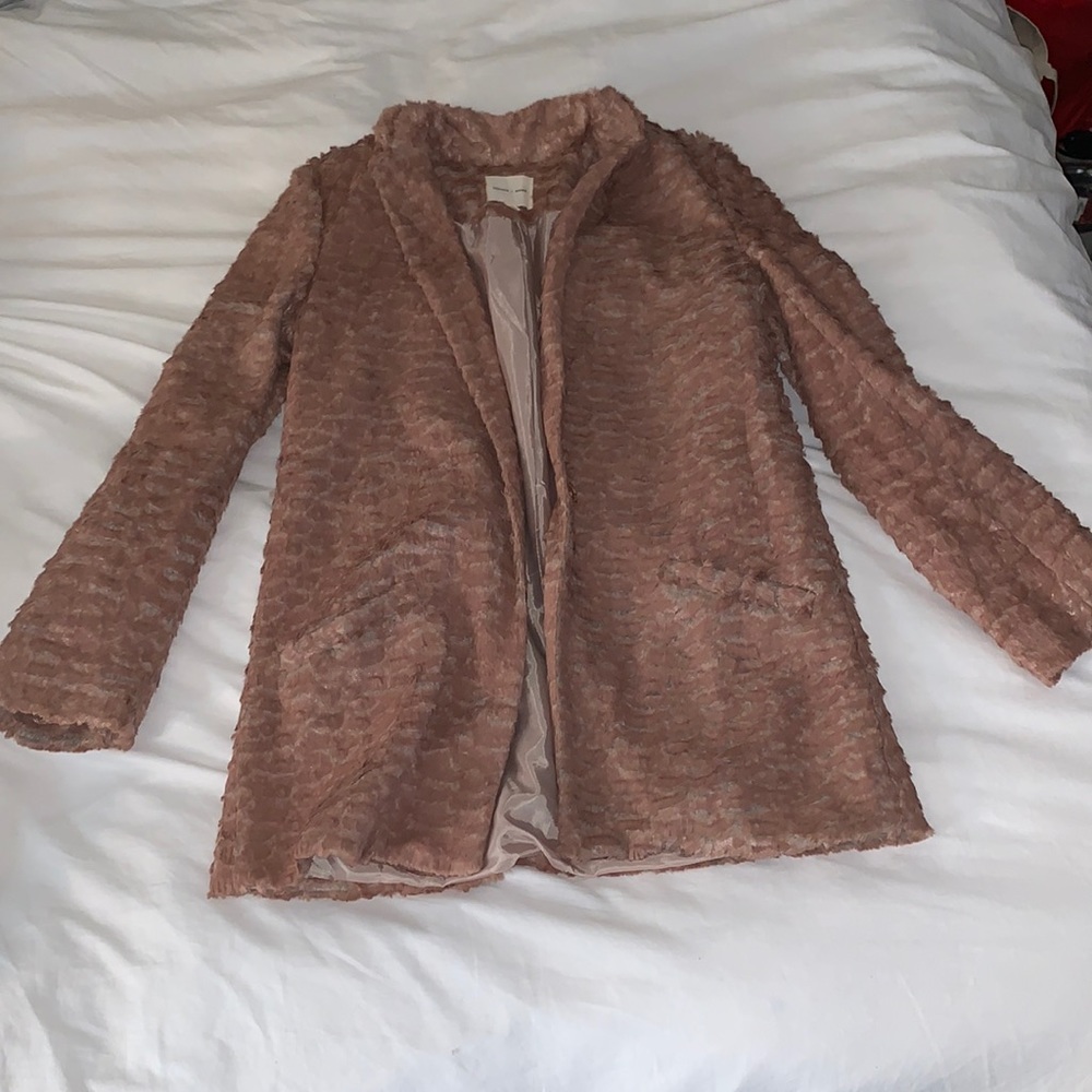 Silence + noise pink coat. Faux fur. Size small.